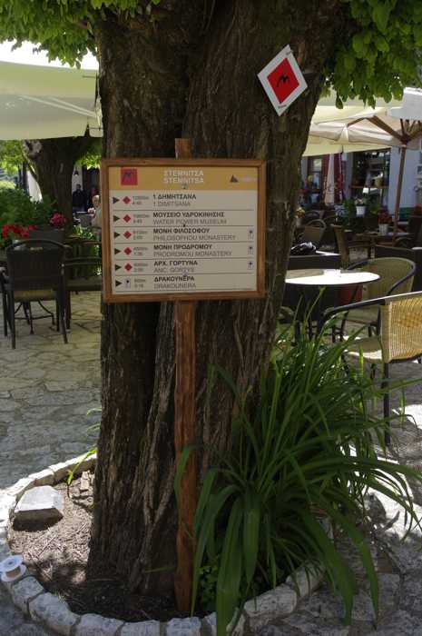 Σήμανση του Menalon Trail Menalon Trail, Χαράδρα Λούσιου