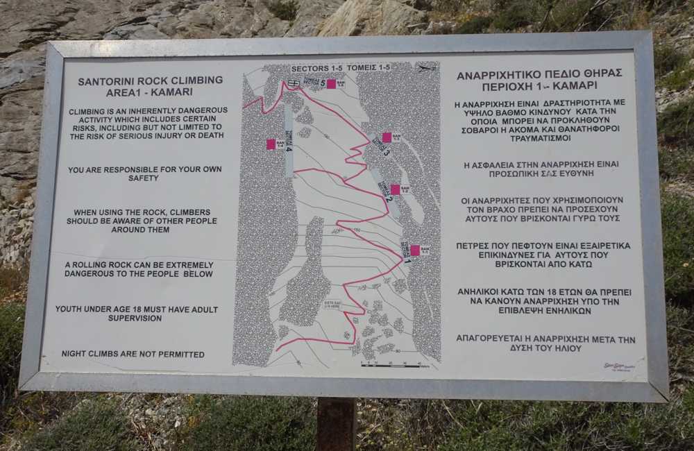 Σήμανση στη Σαντορίνη Καμάρι- αρχαία Θήρα-Περίσσα